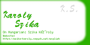 karoly szika business card